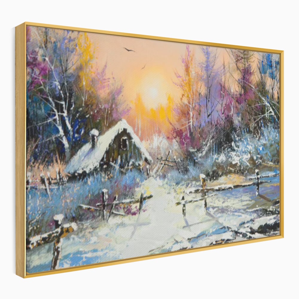 Tablou Canvas Premium LuxCanva® C1010, Peisaj De Iarna ,  Living, Dormitor, Birou, Relaxare, Culori Vibrante