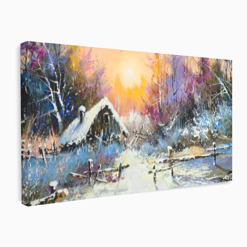 Tablou Canvas Premium LuxCanva® C1010, Peisaj De Iarna ,  Living, Dormitor, Birou, Relaxare, Culori Vibrante