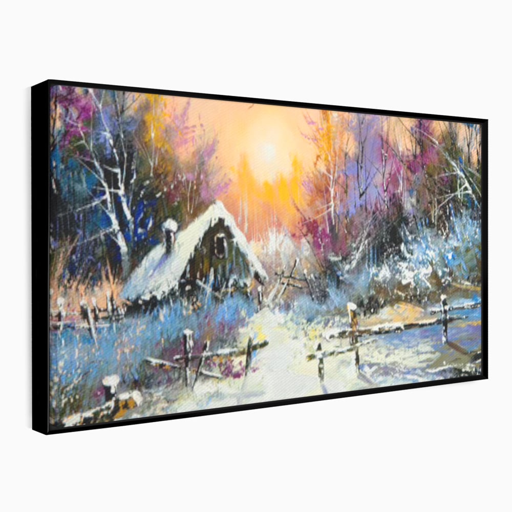 Tablou Canvas Premium LuxCanva® C1010, Peisaj De Iarna ,  Living, Dormitor, Birou, Relaxare, Culori Vibrante