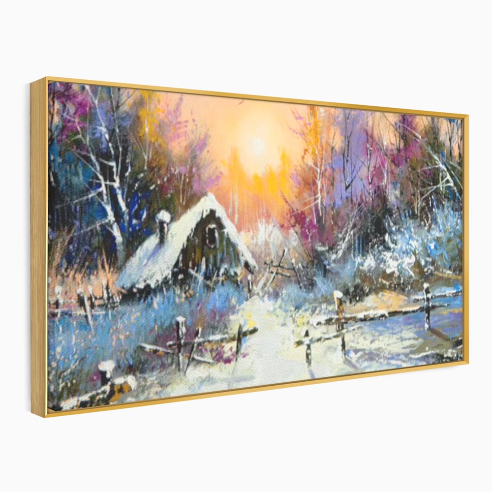 Tablou Canvas Premium LuxCanva® C1010, Peisaj De Iarna ,  Living, Dormitor, Birou, Relaxare, Culori Vibrante