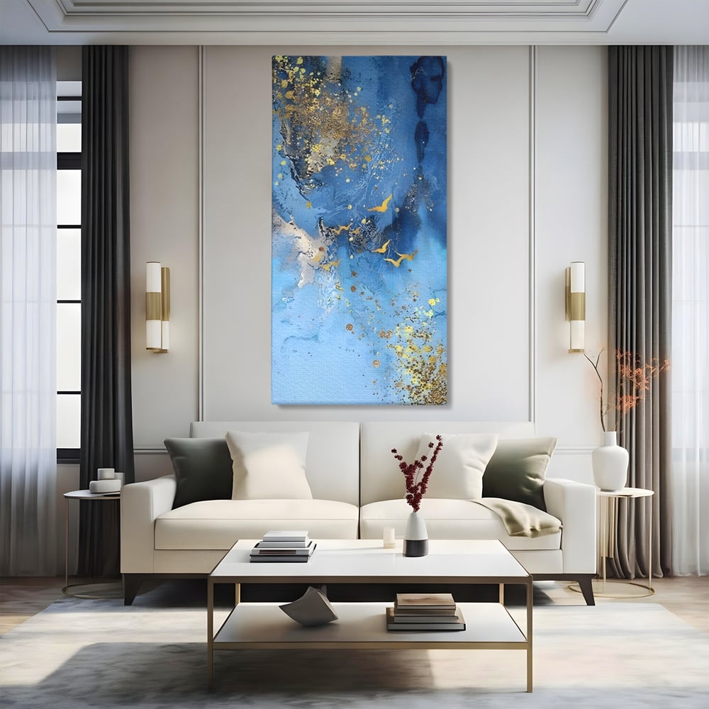 Tablou Canvas Premium LuxCanva® C1014, Pasari Pe Cer , Abstract, Culori, Living, Dormitor, Birou, Relaxare, Culori Vibrante