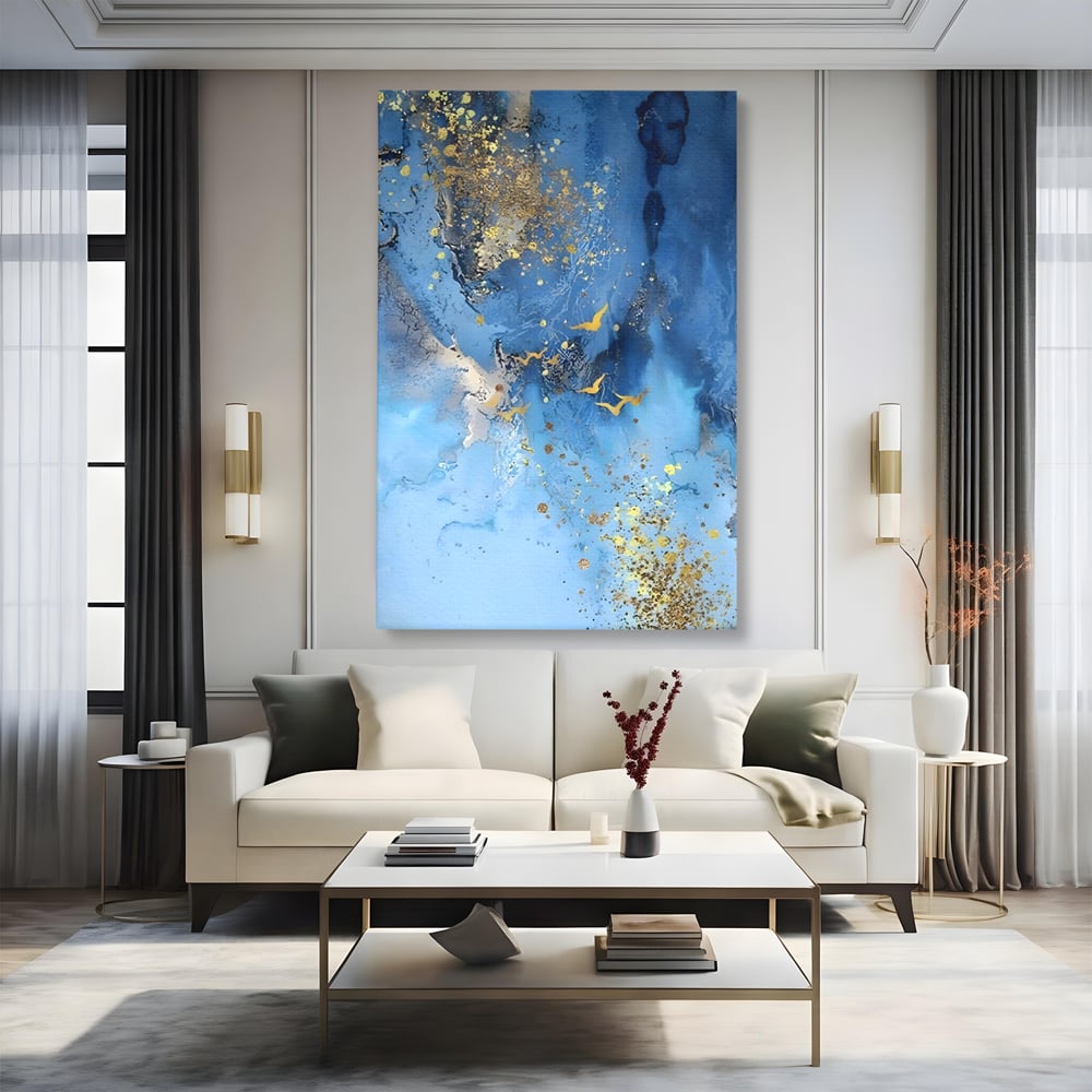 Tablou Canvas Premium LuxCanva® C1014, Pasari Pe Cer , Abstract, Culori, Living, Dormitor, Birou, Relaxare, Culori Vibrante