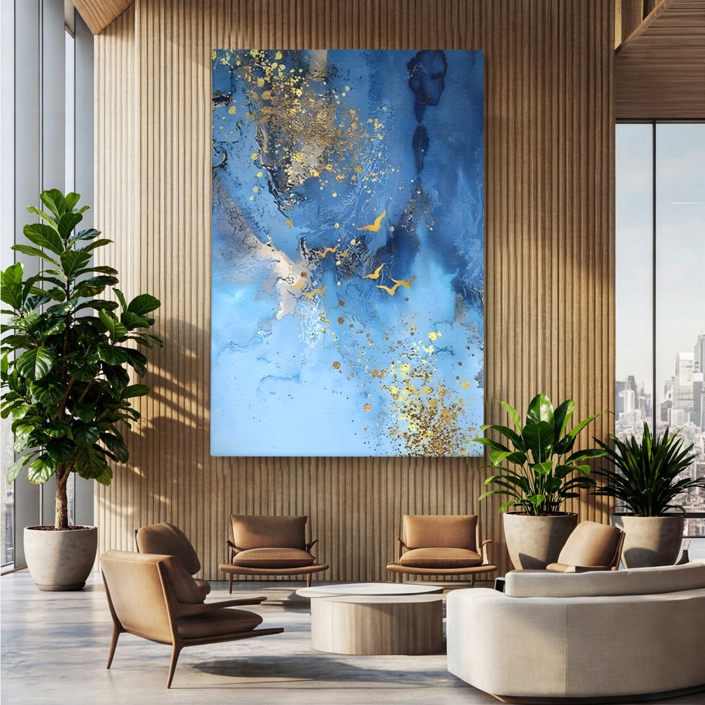 Tablou Canvas Premium LuxCanva® C1014, Pasari Pe Cer , Abstract, Culori, Living, Dormitor, Birou, Relaxare, Culori Vibrante