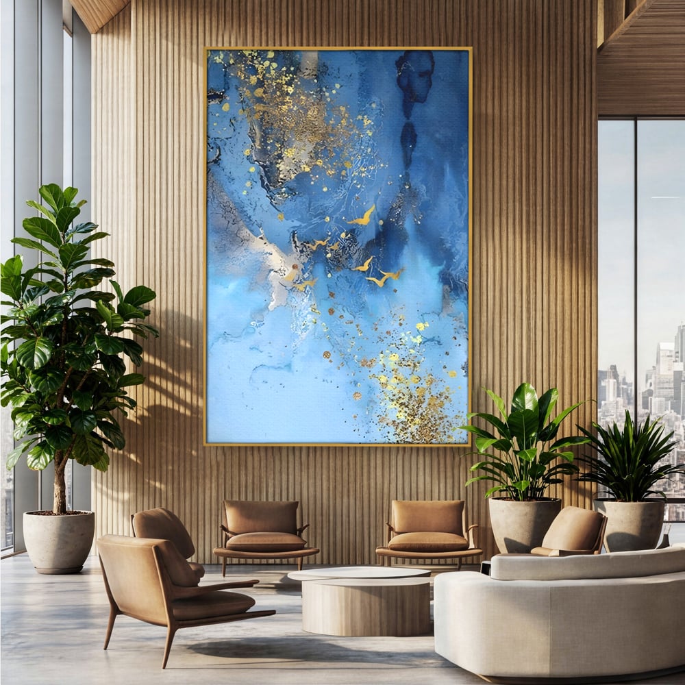 Tablou Canvas Premium LuxCanva® C1014, Pasari Pe Cer , Abstract, Culori, Living, Dormitor, Birou, Relaxare, Culori Vibrante