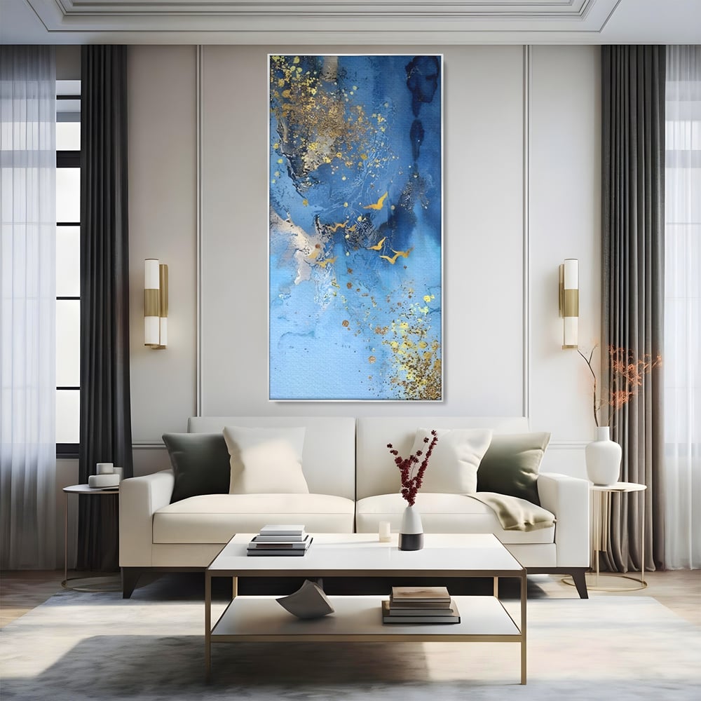 Tablou Canvas Premium LuxCanva® C1014, Pasari Pe Cer , Abstract, Culori, Living, Dormitor, Birou, Relaxare, Culori Vibrante