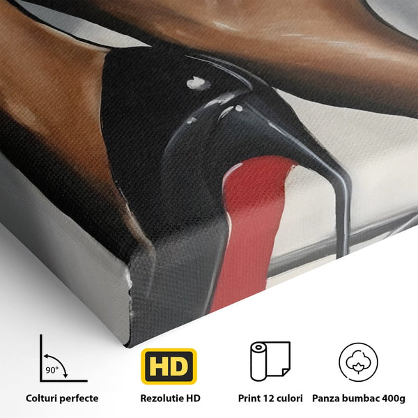 Tablou Canvas Premium LuxCanva® C1015, Pantofi Cu Toc Cui , Pantofi, Culori, Mesaj, Living, Dormitor, Birou, Relaxare, Culori Vibrante