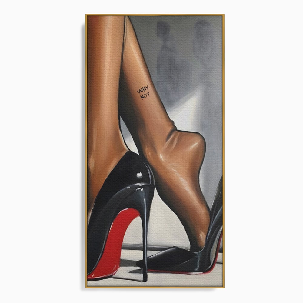 Tablou Canvas Premium LuxCanva® C1015, Pantofi Cu Toc Cui , Pantofi, Culori, Mesaj, Living, Dormitor, Birou, Relaxare, Culori Vibrante