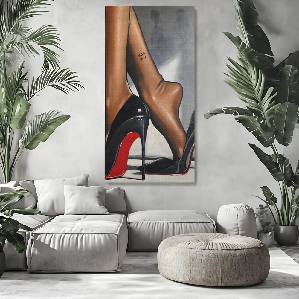 Tablou Canvas Premium LuxCanva® C1015, Pantofi Cu Toc Cui , Pantofi, Culori, Mesaj, Living, Dormitor, Birou, Relaxare, Culori Vibrante