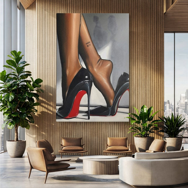Tablou Canvas Premium LuxCanva® C1015, Pantofi Cu Toc Cui , Pantofi, Culori, Mesaj, Living, Dormitor, Birou, Relaxare, Culori Vibrante