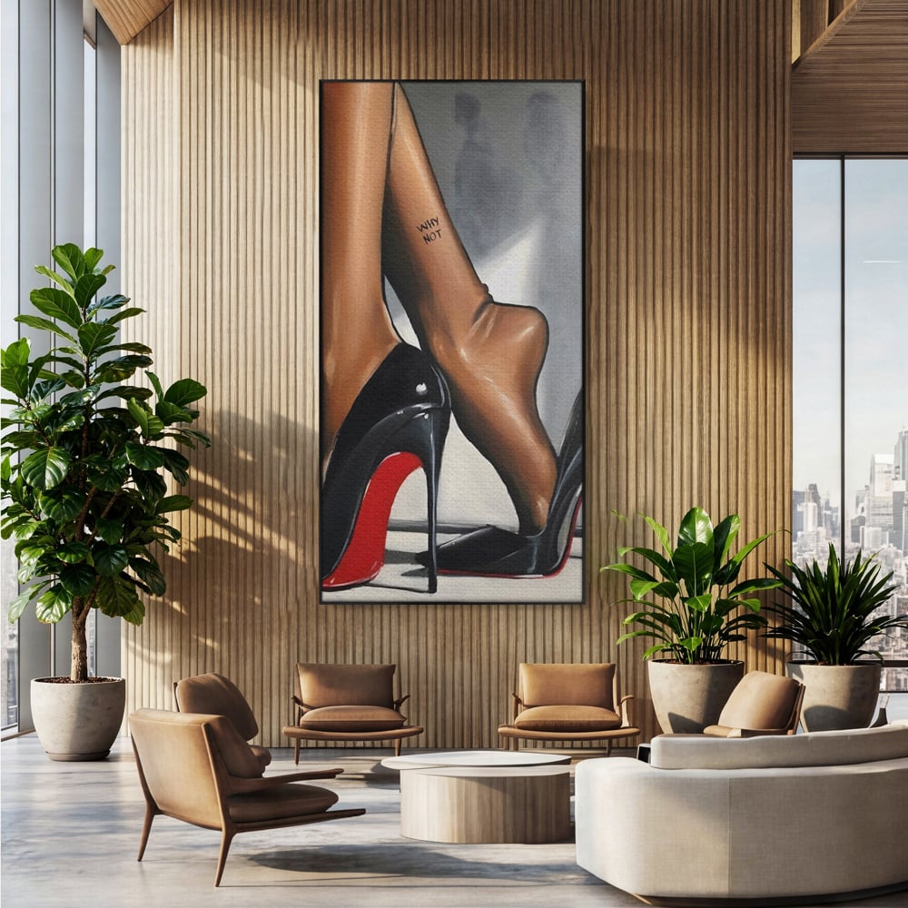 Tablou Canvas Premium LuxCanva® C1015, Pantofi Cu Toc Cui , Pantofi, Culori, Mesaj, Living, Dormitor, Birou, Relaxare, Culori Vibrante