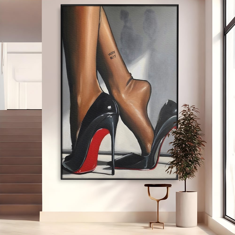 Tablou Canvas Premium LuxCanva® C1015, Pantofi Cu Toc Cui , Pantofi, Culori, Mesaj, Living, Dormitor, Birou, Relaxare, Culori Vibrante