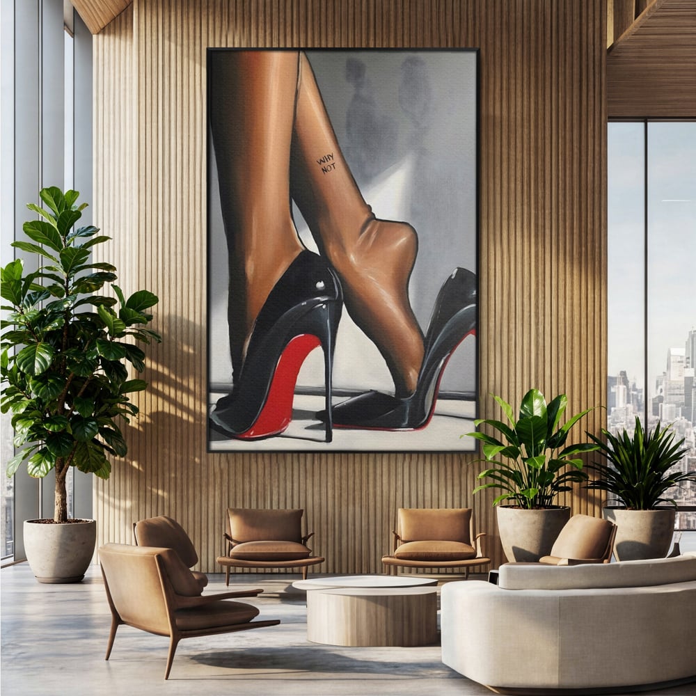 Tablou Canvas Premium LuxCanva® C1015, Pantofi Cu Toc Cui , Pantofi, Culori, Mesaj, Living, Dormitor, Birou, Relaxare, Culori Vibrante