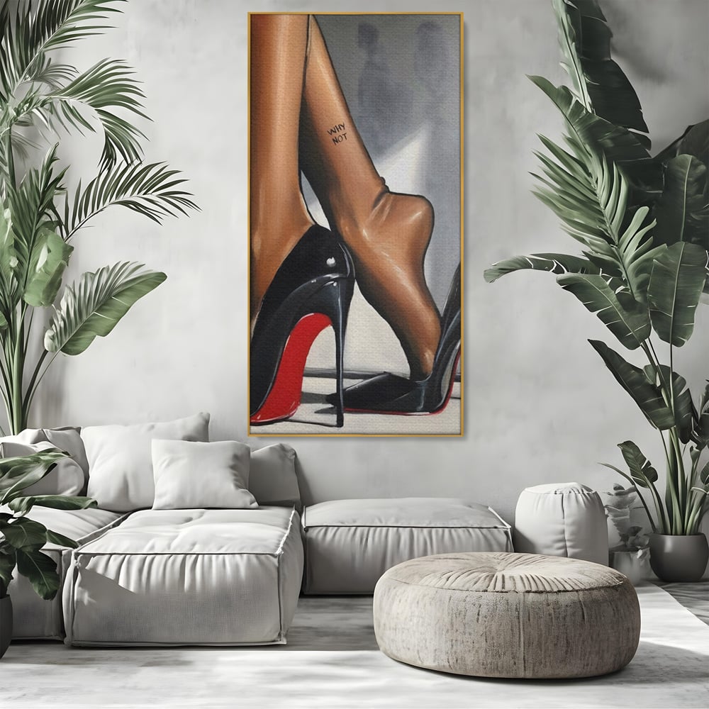 Tablou Canvas Premium LuxCanva® C1015, Pantofi Cu Toc Cui , Pantofi, Culori, Mesaj, Living, Dormitor, Birou, Relaxare, Culori Vibrante