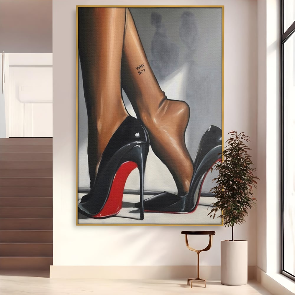 Tablou Canvas Premium LuxCanva® C1015, Pantofi Cu Toc Cui , Pantofi, Culori, Mesaj, Living, Dormitor, Birou, Relaxare, Culori Vibrante
