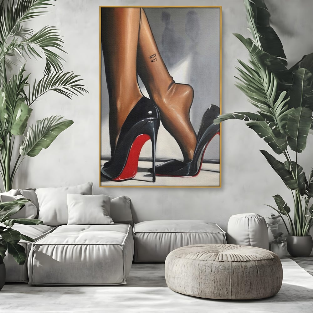 Tablou Canvas Premium LuxCanva® C1015, Pantofi Cu Toc Cui , Pantofi, Culori, Mesaj, Living, Dormitor, Birou, Relaxare, Culori Vibrante
