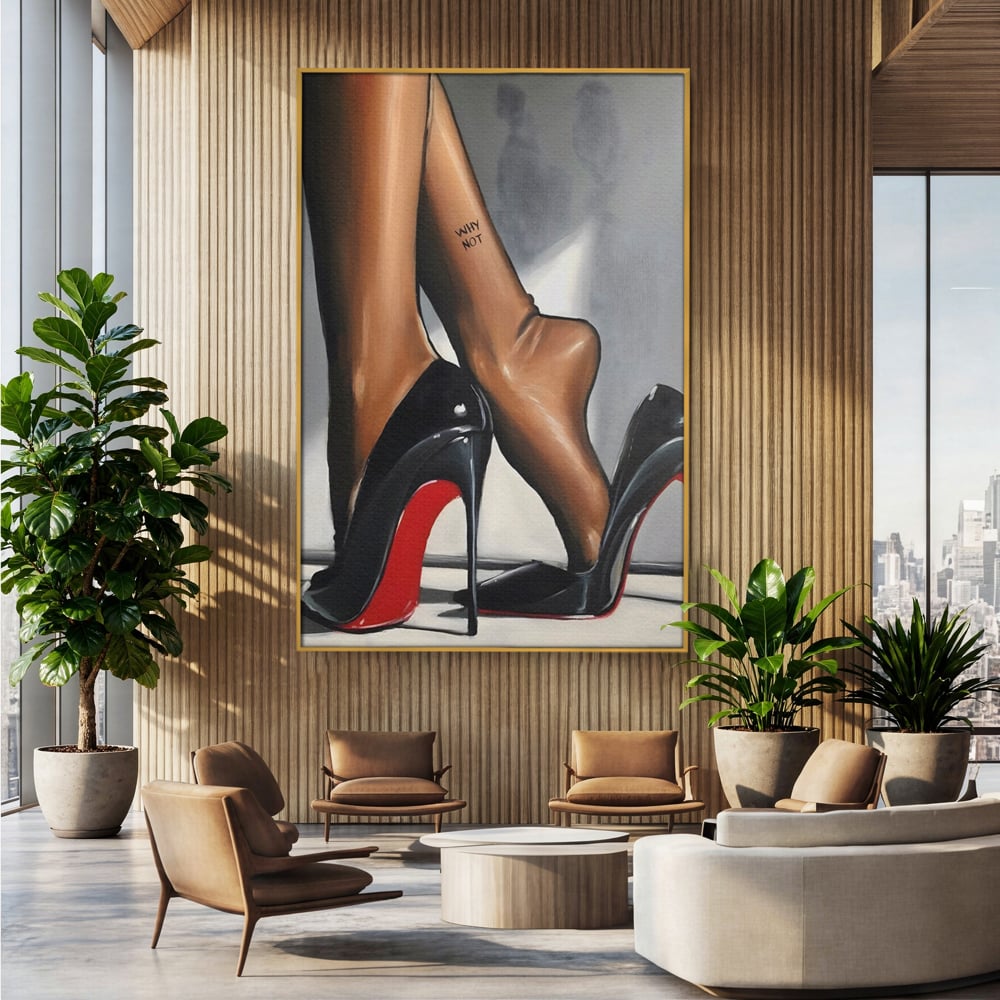 Tablou Canvas Premium LuxCanva® C1015, Pantofi Cu Toc Cui , Pantofi, Culori, Mesaj, Living, Dormitor, Birou, Relaxare, Culori Vibrante