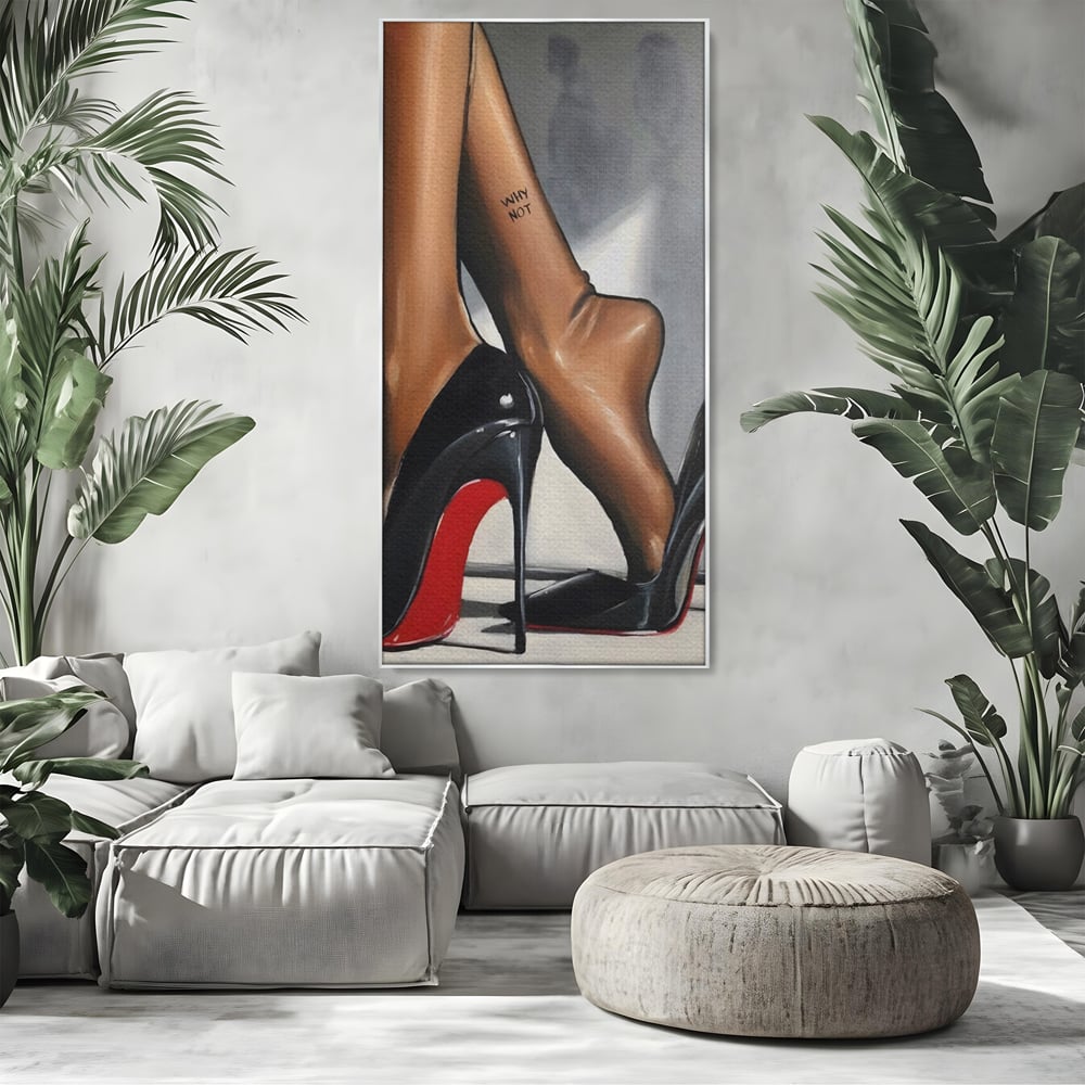 Tablou Canvas Premium LuxCanva® C1015, Pantofi Cu Toc Cui , Pantofi, Culori, Mesaj, Living, Dormitor, Birou, Relaxare, Culori Vibrante