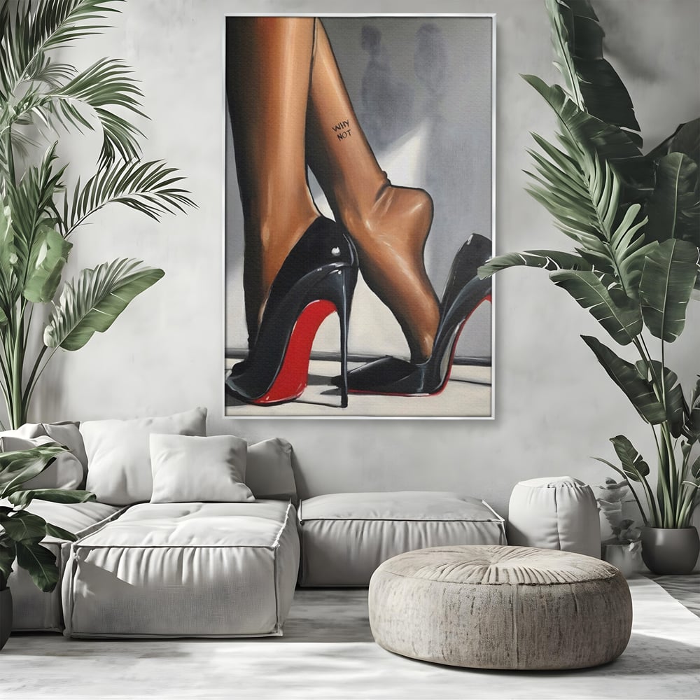 Tablou Canvas Premium LuxCanva® C1015, Pantofi Cu Toc Cui , Pantofi, Culori, Mesaj, Living, Dormitor, Birou, Relaxare, Culori Vibrante