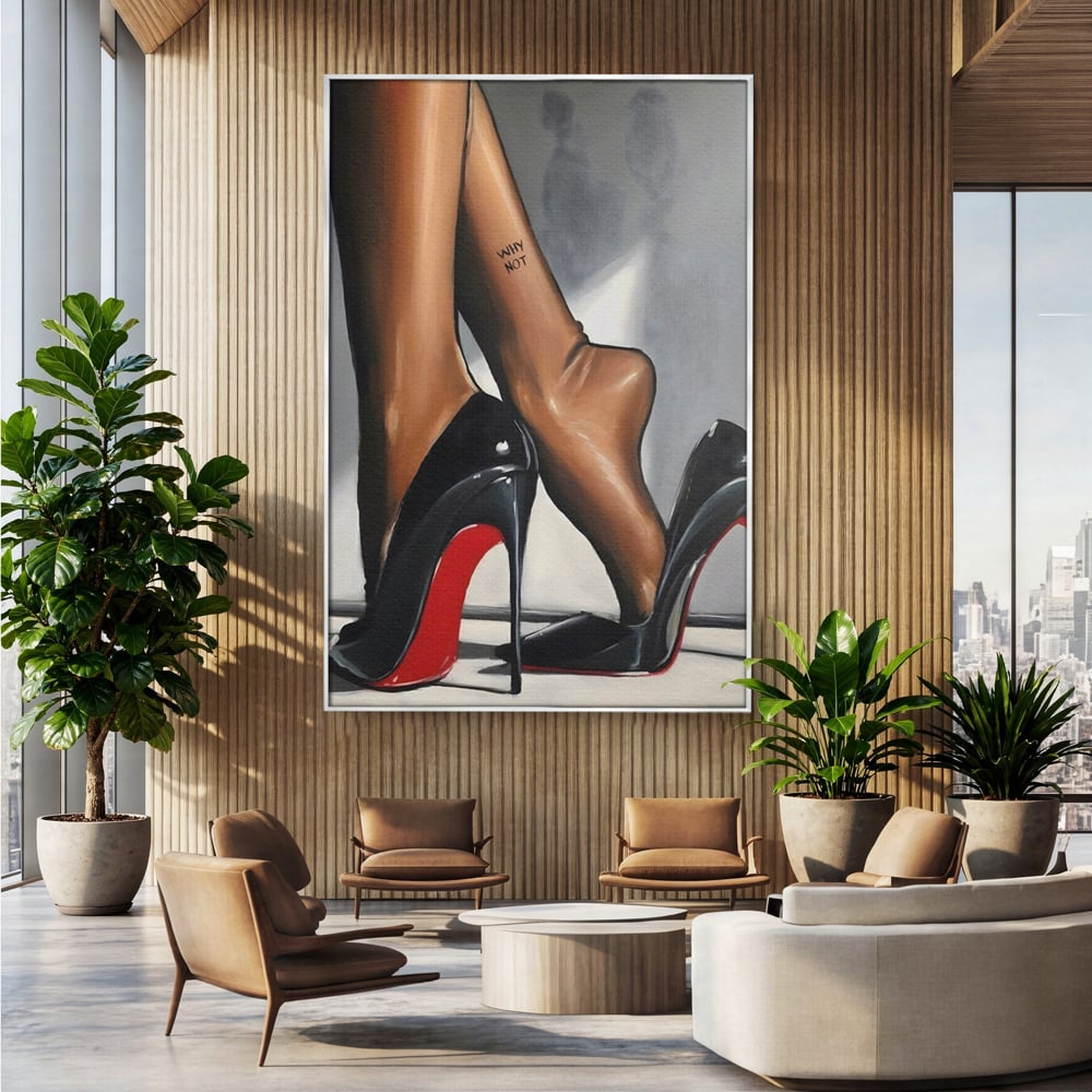 Tablou Canvas Premium LuxCanva® C1015, Pantofi Cu Toc Cui , Pantofi, Culori, Mesaj, Living, Dormitor, Birou, Relaxare, Culori Vibrante