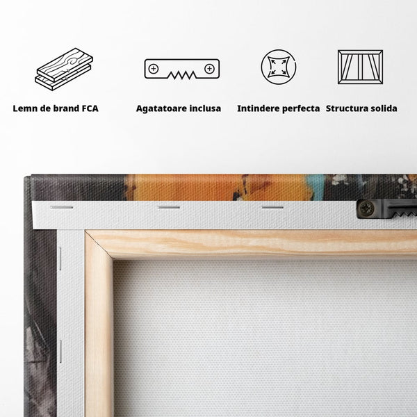 Tablou Canvas Premium LuxCanva® C1017, Culori Abstracte Pe Pinza , Culori, Living, Birou, Relaxare, Culori Vibrante
