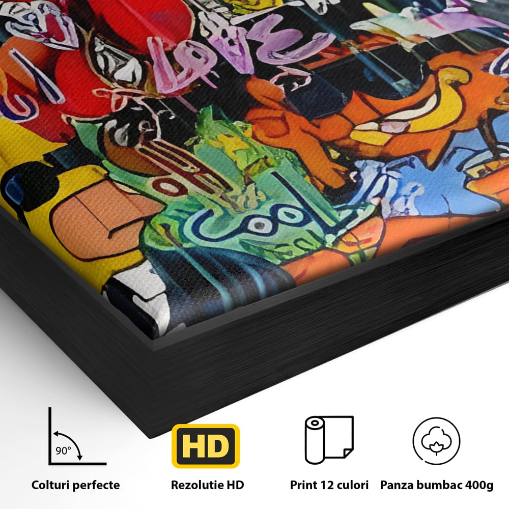 Tablou Canvas Premium LuxCanva® C1018, Cartoons Characters , Culori, Camera Copilului, Camera De Jocuri, Relaxare, Culori Vibrante