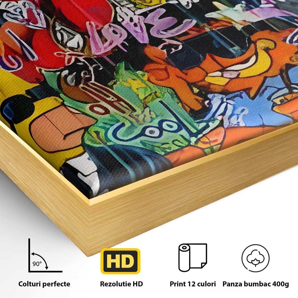Tablou Canvas Premium LuxCanva® C1018, Cartoons Characters , Culori, Camera Copilului, Camera De Jocuri, Relaxare, Culori Vibrante