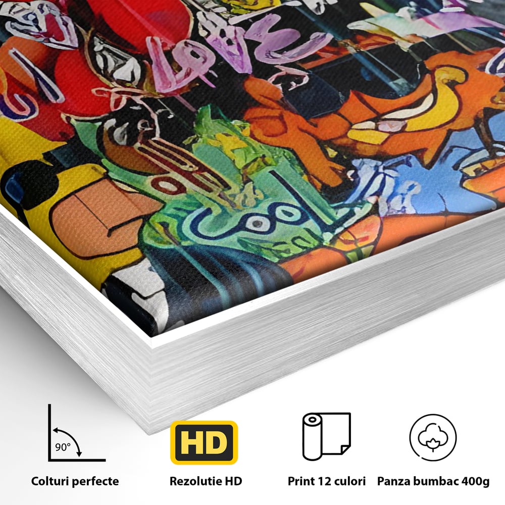 Tablou Canvas Premium LuxCanva® C1018, Cartoons Characters , Culori, Camera Copilului, Camera De Jocuri, Relaxare, Culori Vibrante