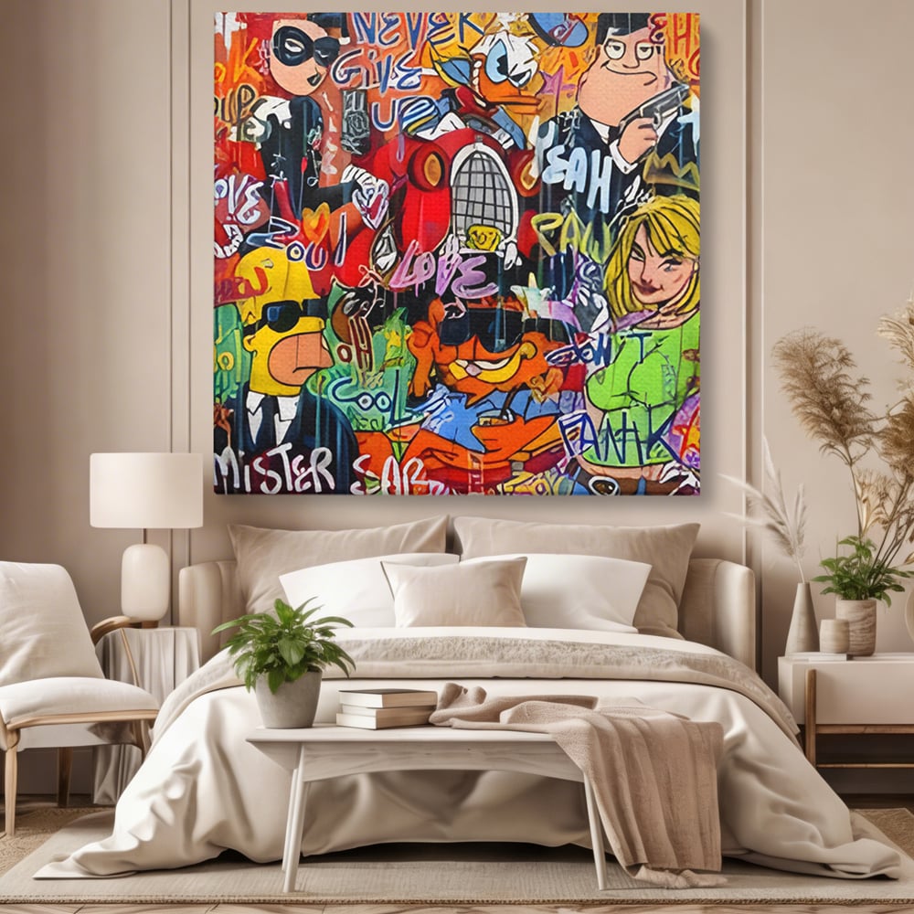 Tablou Canvas Premium LuxCanva® C1018, Cartoons Characters , Culori, Camera Copilului, Camera De Jocuri, Relaxare, Culori Vibrante