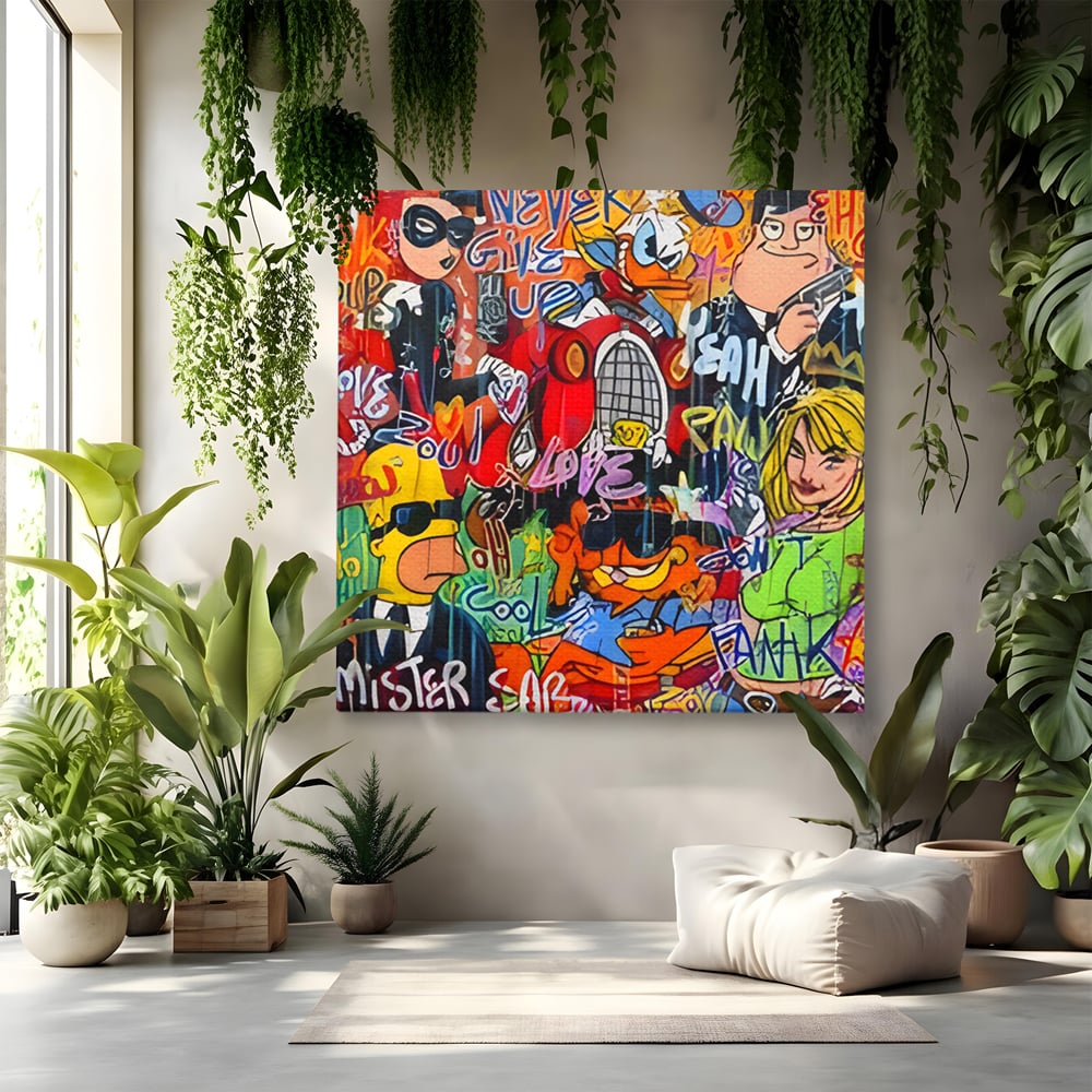 Tablou Canvas Premium LuxCanva® C1018, Cartoons Characters , Culori, Camera Copilului, Camera De Jocuri, Relaxare, Culori Vibrante
