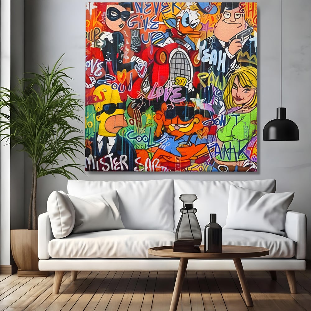 Tablou Canvas Premium LuxCanva® C1018, Cartoons Characters , Culori, Camera Copilului, Camera De Jocuri, Relaxare, Culori Vibrante