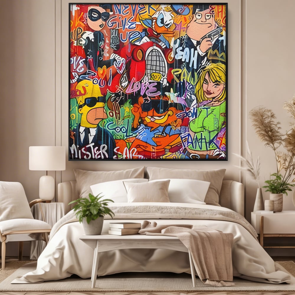 Tablou Canvas Premium LuxCanva® C1018, Cartoons Characters , Culori, Camera Copilului, Camera De Jocuri, Relaxare, Culori Vibrante