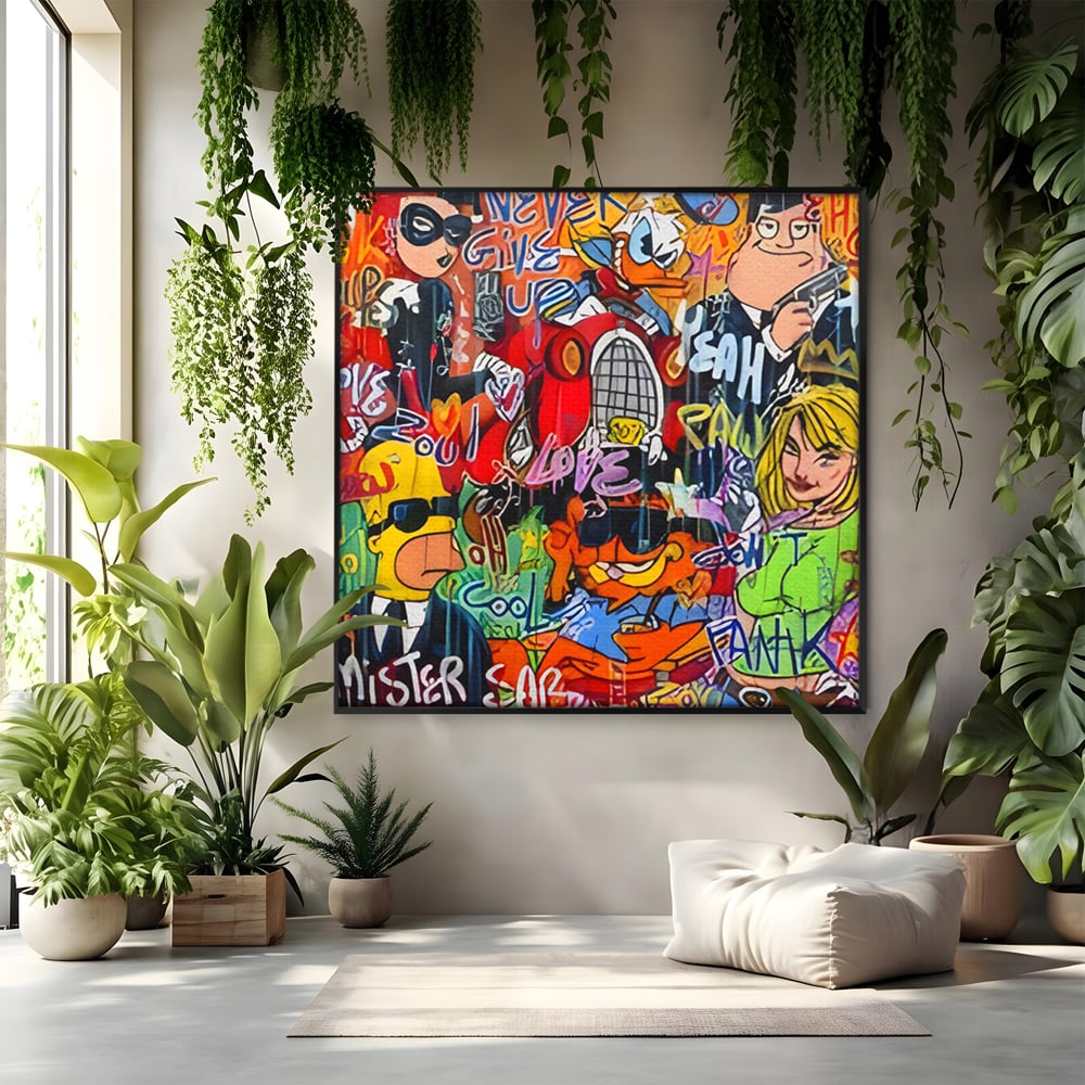 Tablou Canvas Premium LuxCanva® C1018, Cartoons Characters , Culori, Camera Copilului, Camera De Jocuri, Relaxare, Culori Vibrante