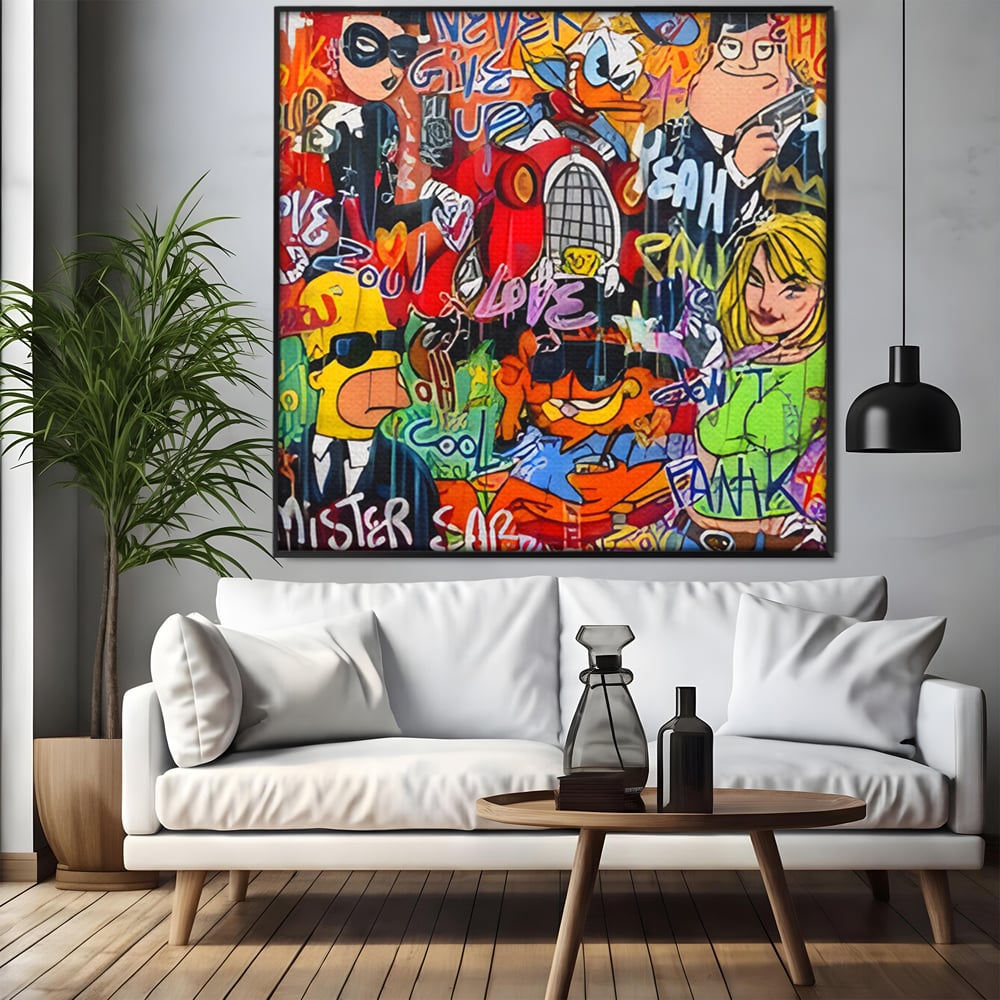 Tablou Canvas Premium LuxCanva® C1018, Cartoons Characters , Culori, Camera Copilului, Camera De Jocuri, Relaxare, Culori Vibrante