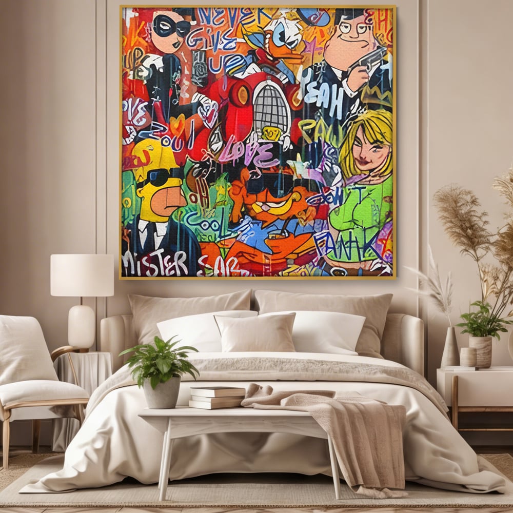 Tablou Canvas Premium LuxCanva® C1018, Cartoons Characters , Culori, Camera Copilului, Camera De Jocuri, Relaxare, Culori Vibrante