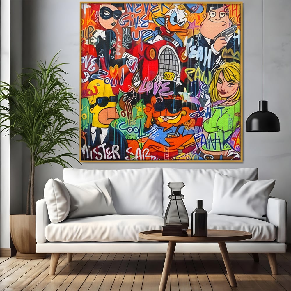 Tablou Canvas Premium LuxCanva® C1018, Cartoons Characters , Culori, Camera Copilului, Camera De Jocuri, Relaxare, Culori Vibrante