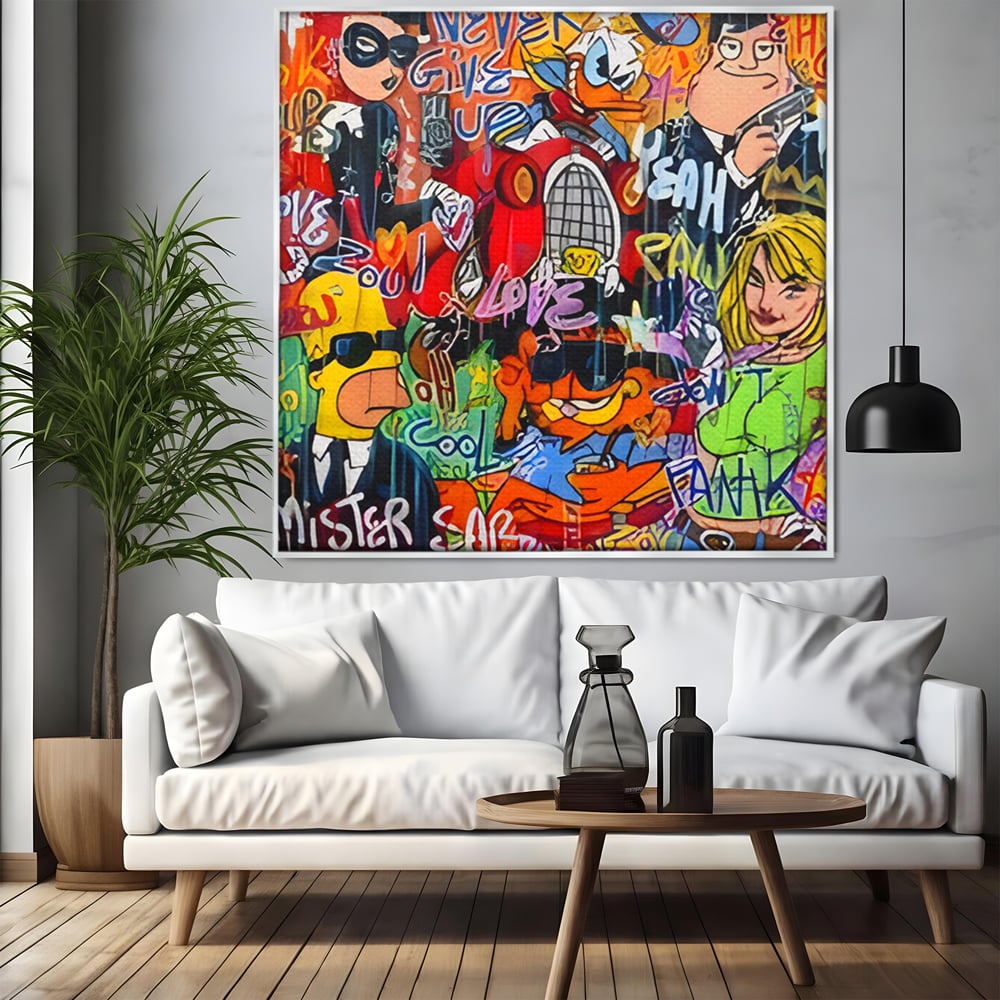 Tablou Canvas Premium LuxCanva® C1018, Cartoons Characters , Culori, Camera Copilului, Camera De Jocuri, Relaxare, Culori Vibrante