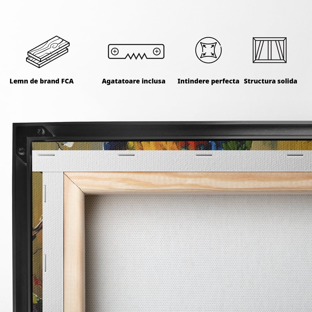 Leinwandbilder Premium LuxCanva® C1019, Papagei auf einem Ast, Farben, Kinderzimmer, Schlafzimmer, Wohnzimmer, entspannend, lebendige Farben