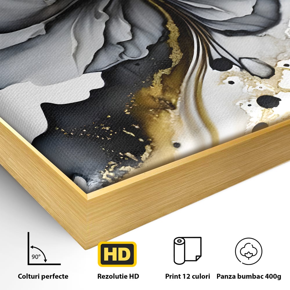 Tablou Canvas Premium LuxCanva® C1020, Black Rose , Culori, Abstract, Dormitor, Living, Relaxare, Culori Vibrante