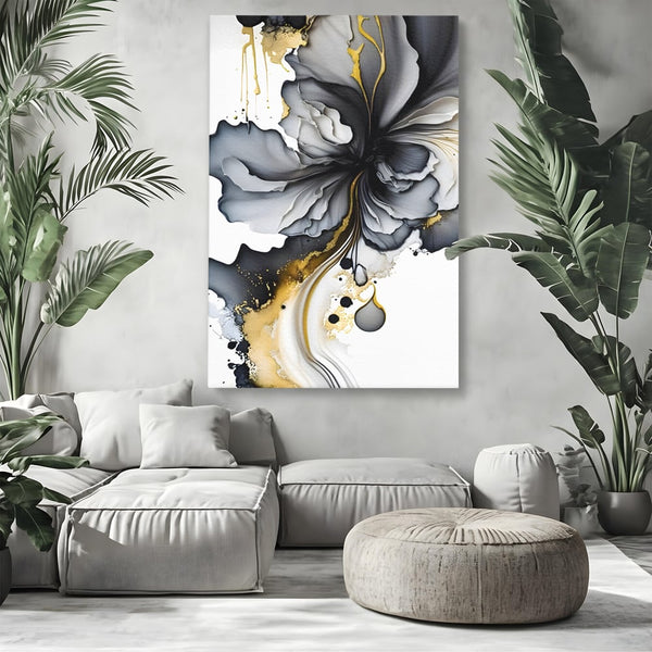 Leinwand Wandkunst Leinwand Premium LuxCanva® C1020, Black Rose , Farben, Abstrakt, Schlafzimmer, Wohnen, Entspannend, Lebendige Farben