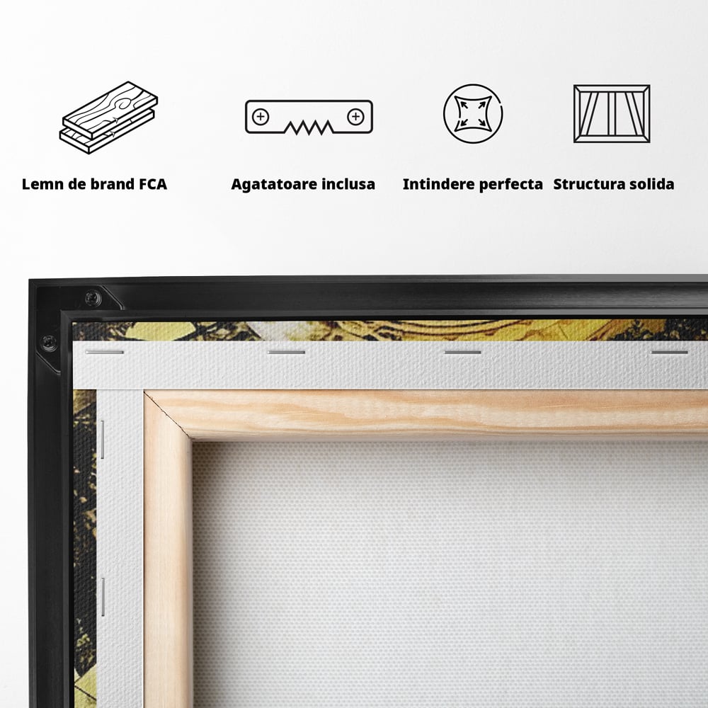 Tablou Canvas Premium LuxCanva® C1023 Golden Bitcoin , Culori, Bitcoin, Moneda Virtulala, Dormitor, Living, Relaxare, Culori Vibrante