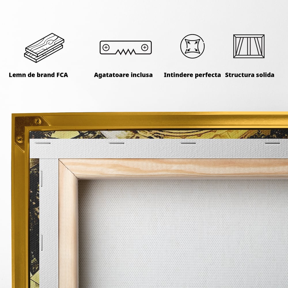 Tablou Canvas Premium LuxCanva® C1023 Golden Bitcoin , Culori, Bitcoin, Moneda Virtulala, Dormitor, Living, Relaxare, Culori Vibrante