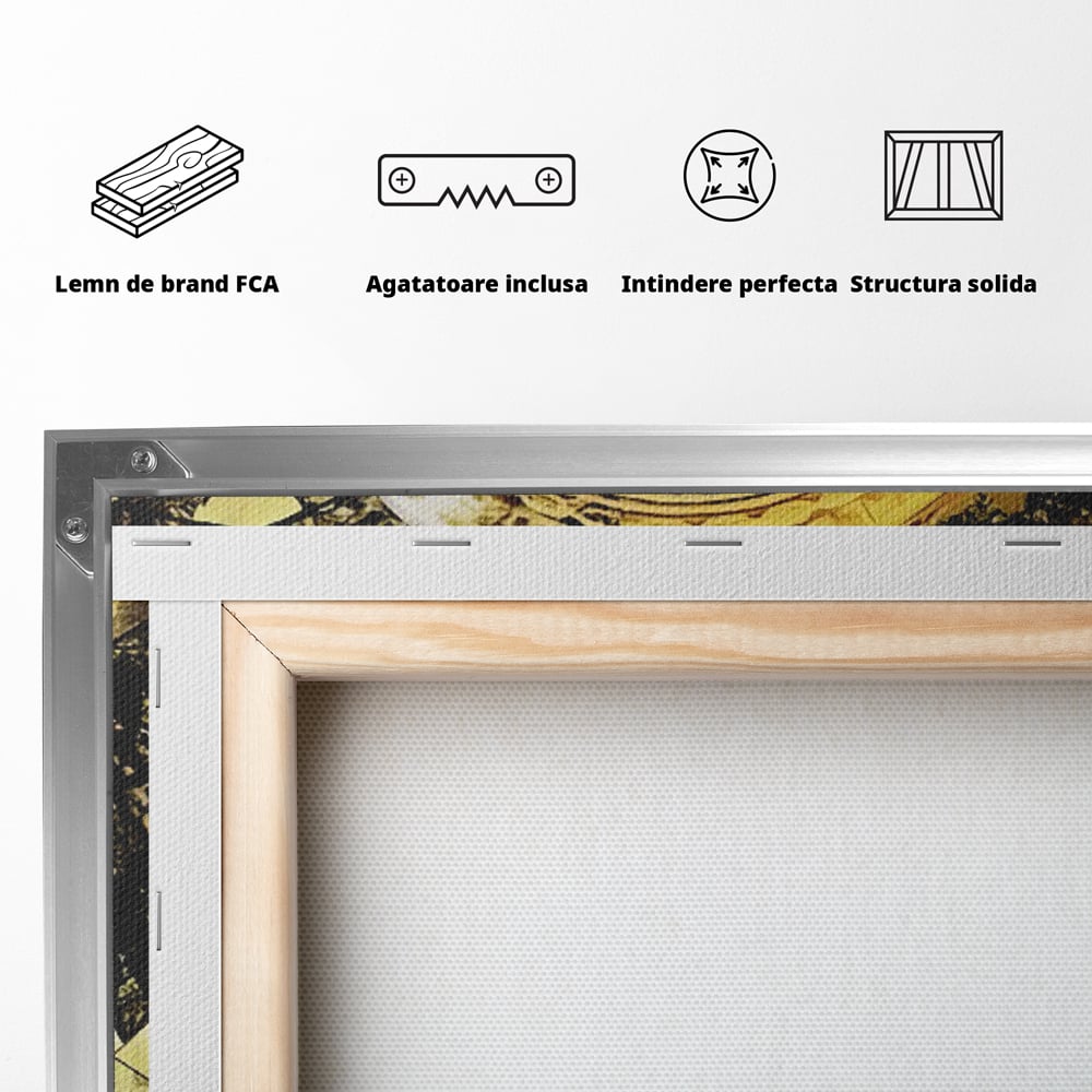 Tablou Canvas Premium LuxCanva® C1023 Golden Bitcoin , Culori, Bitcoin, Moneda Virtulala, Dormitor, Living, Relaxare, Culori Vibrante