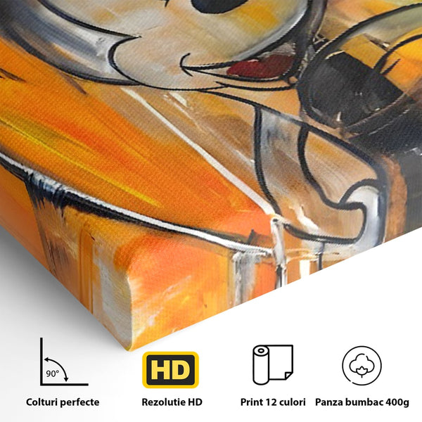 Tablou Canvas Premium, LuxCanva® C1024, Mickey Mouse Fericit, Culori, Mickey Mouse, Personaj Disney, Dormitor, Camera Copilului, Relaxare, Culori Vibrante