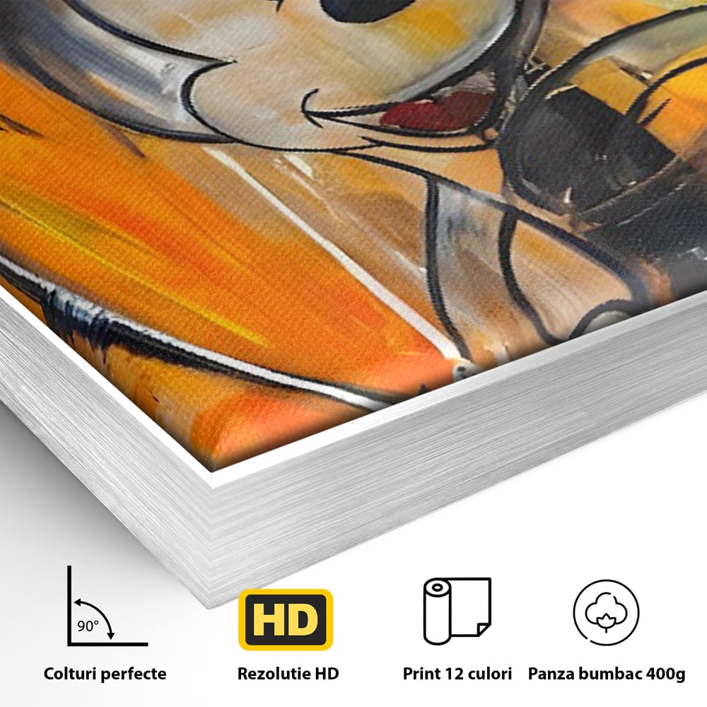 Tablou Canvas Premium, LuxCanva® C1024, Mickey Mouse Fericit, Culori, Mickey Mouse, Personaj Disney, Dormitor, Camera Copilului, Relaxare, Culori Vibrante