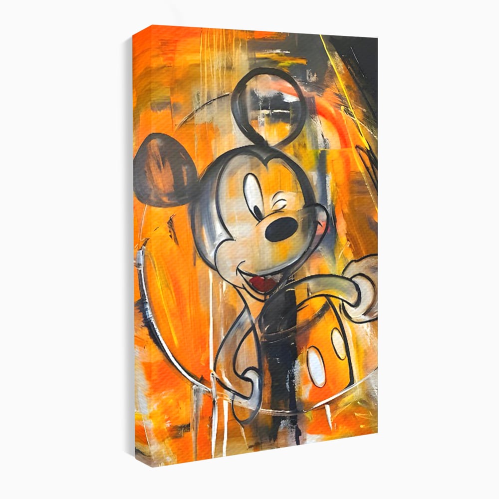 Tablou Canvas Premium, LuxCanva® C1024, Mickey Mouse Fericit, Culori, Mickey Mouse, Personaj Disney, Dormitor, Camera Copilului, Relaxare, Culori Vibrante