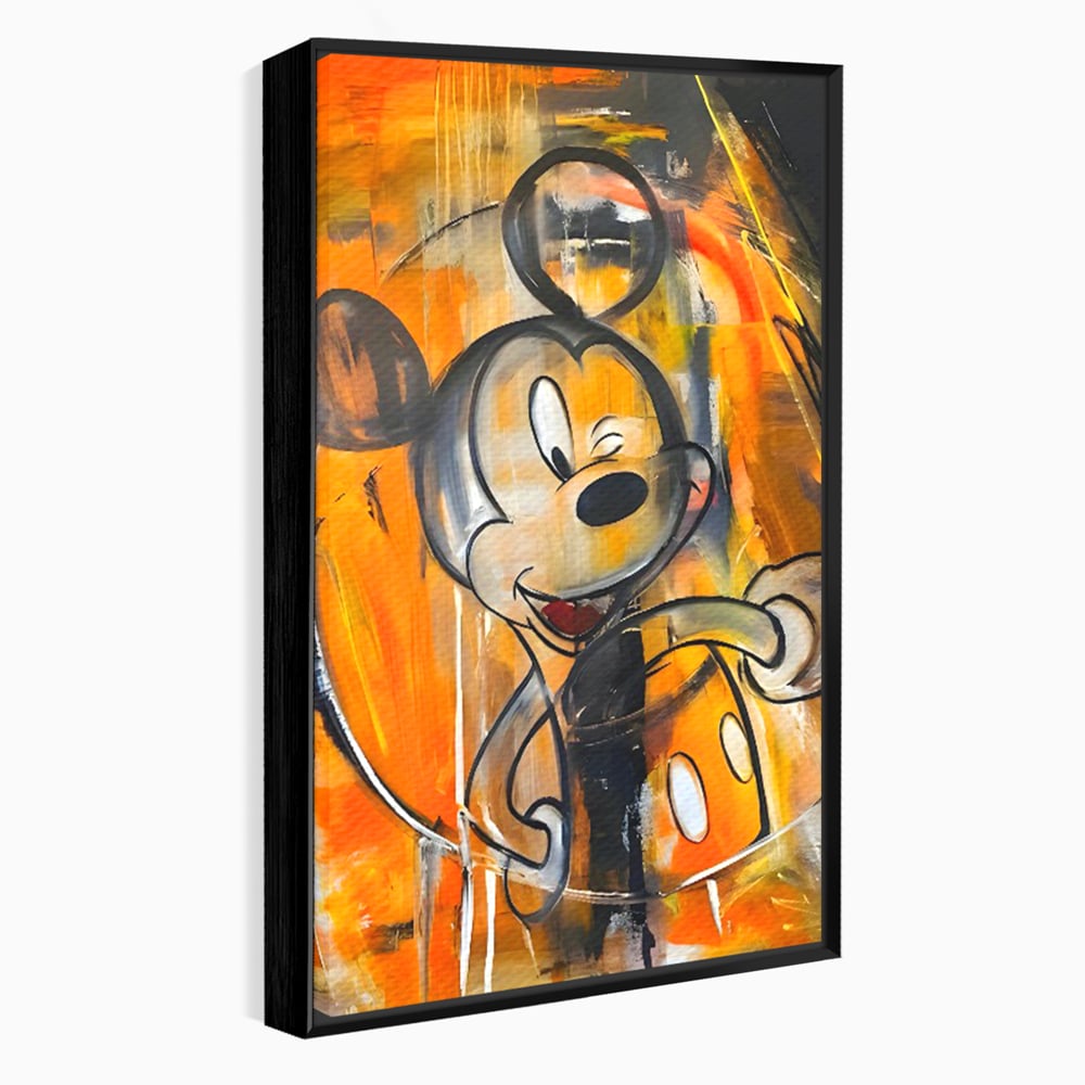 Tablou Canvas Premium, LuxCanva® C1024, Mickey Mouse Fericit, Culori, Mickey Mouse, Personaj Disney, Dormitor, Camera Copilului, Relaxare, Culori Vibrante