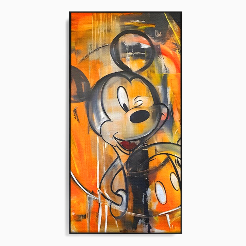 Tablou Canvas Premium, LuxCanva® C1024, Mickey Mouse Fericit, Culori, Mickey Mouse, Personaj Disney, Dormitor, Camera Copilului, Relaxare, Culori Vibrante