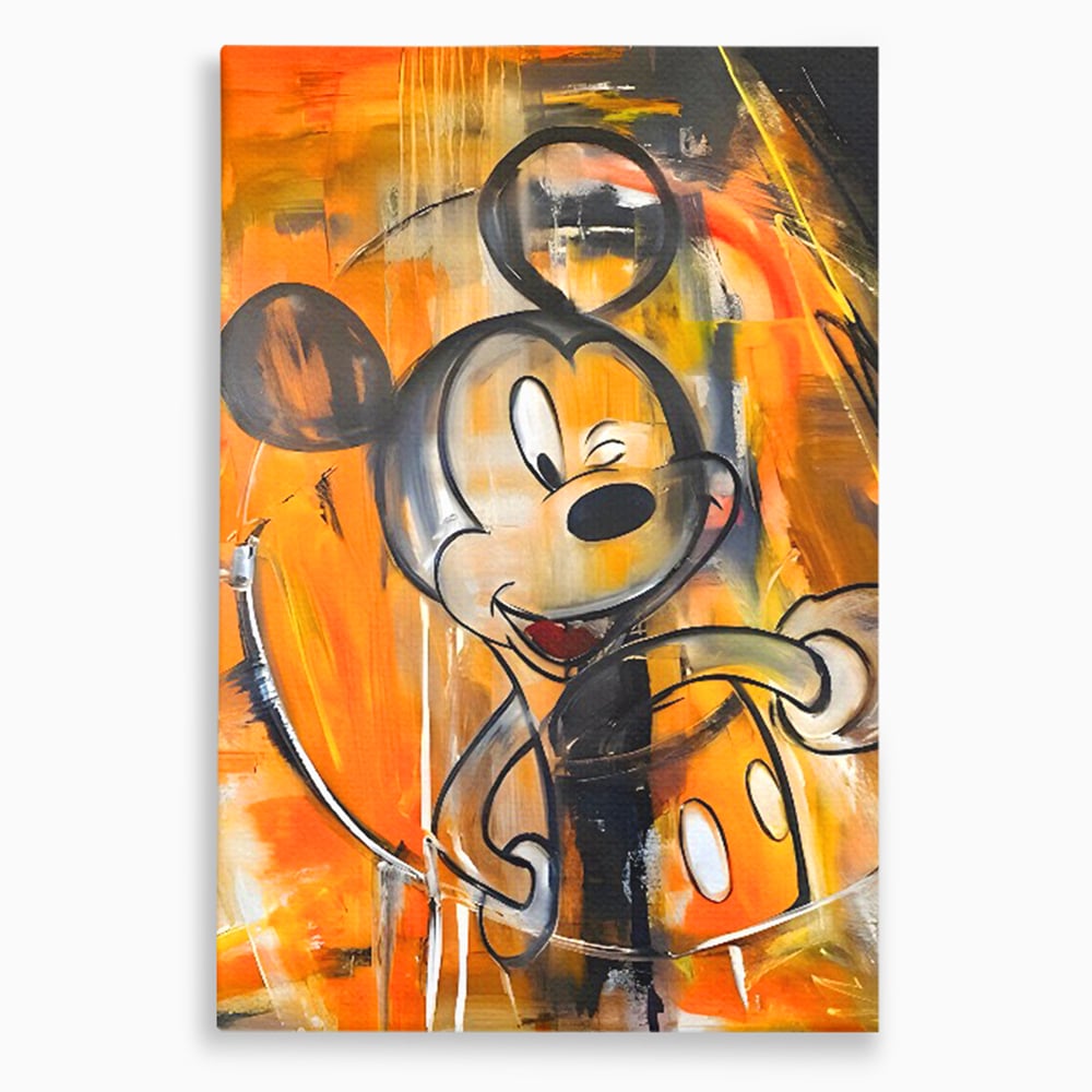 Tablou Canvas Premium, LuxCanva® C1024, Mickey Mouse Fericit, Culori, Mickey Mouse, Personaj Disney, Dormitor, Camera Copilului, Relaxare, Culori Vibrante