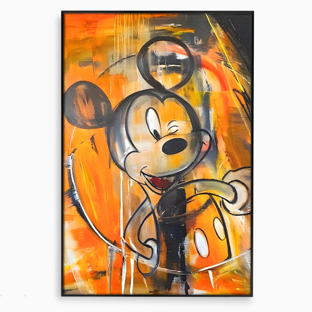 Tablou Canvas Premium, LuxCanva® C1024, Mickey Mouse Fericit, Culori, Mickey Mouse, Personaj Disney, Dormitor, Camera Copilului, Relaxare, Culori Vibrante