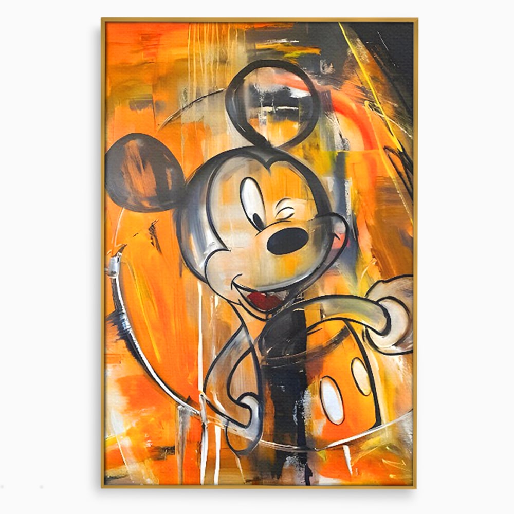 Tablou Canvas Premium, LuxCanva® C1024, Mickey Mouse Fericit, Culori, Mickey Mouse, Personaj Disney, Dormitor, Camera Copilului, Relaxare, Culori Vibrante